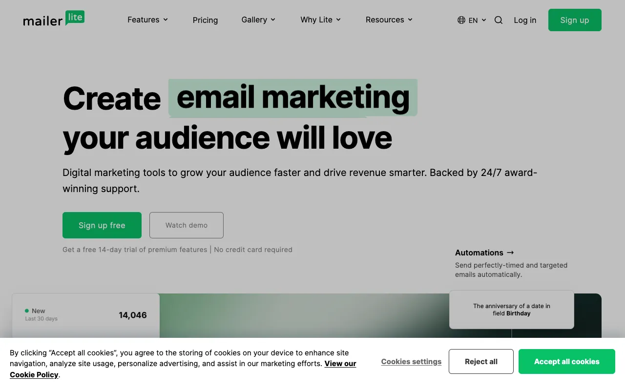Image of MailerLite – Best Email Marketing Tool for Affiliate Marketers