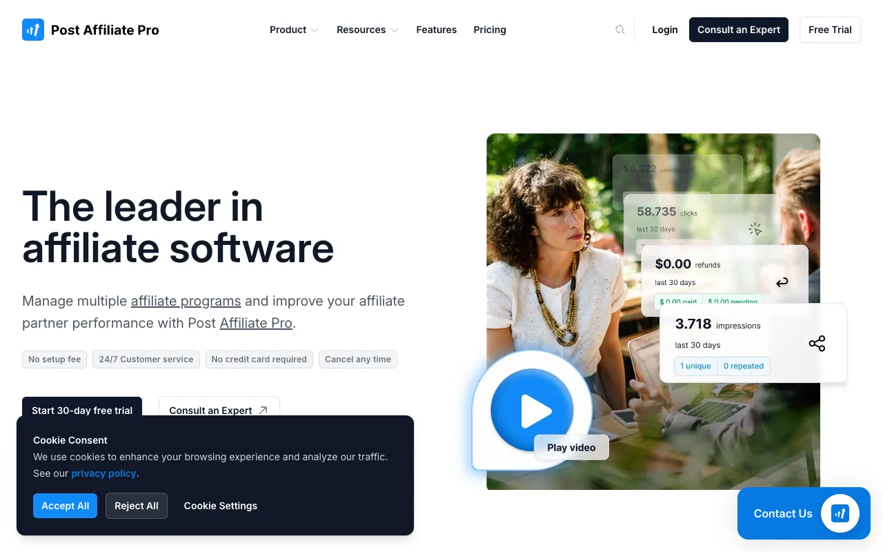 Image of Post Affiliate Pro – Best Affiliate Tracking & Management Software