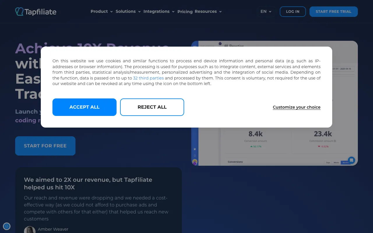 Image of Tapfiliate – Best Affiliate Marketing Software for Tracking & Management