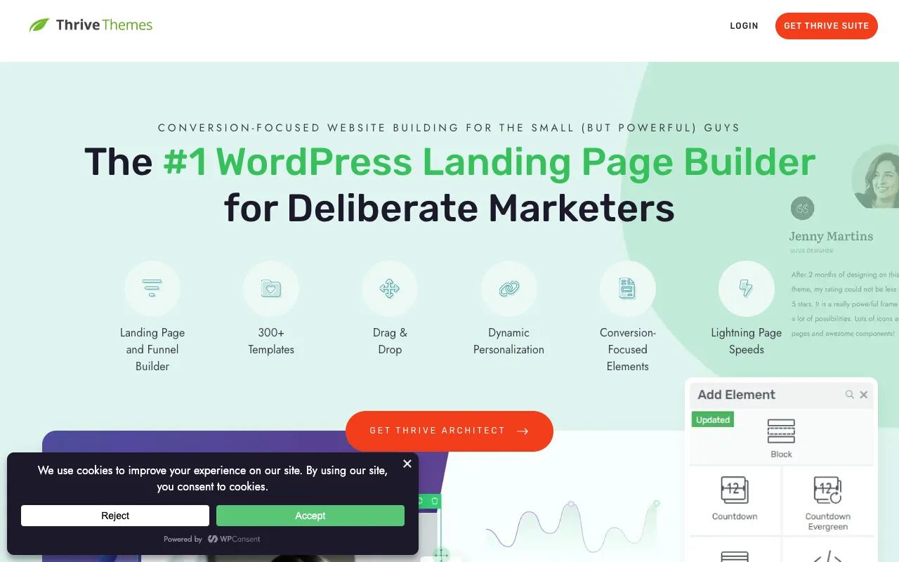 Image of Thrive Architect – Best WordPress Page Builder for Affiliate Marketers