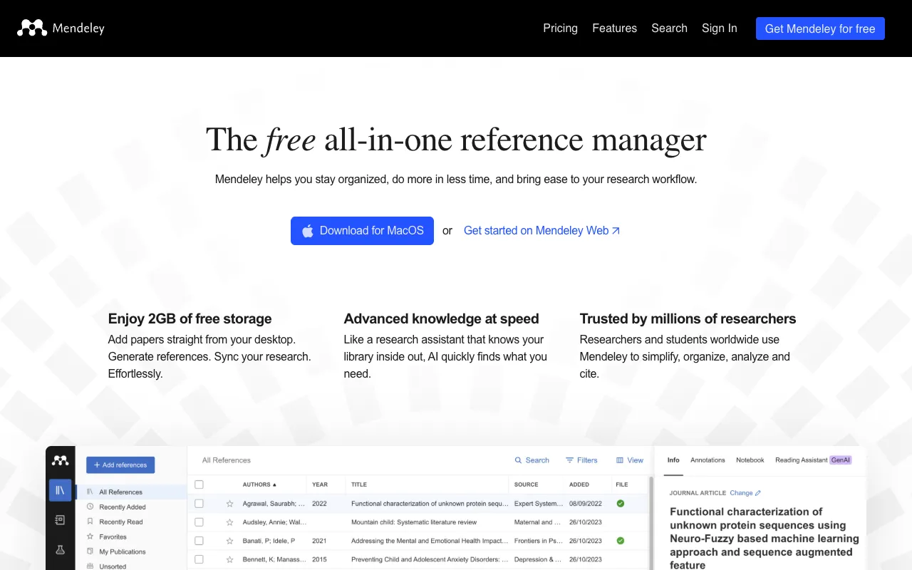 Image of Mendeley – Best Reference Manager for AI Researchers