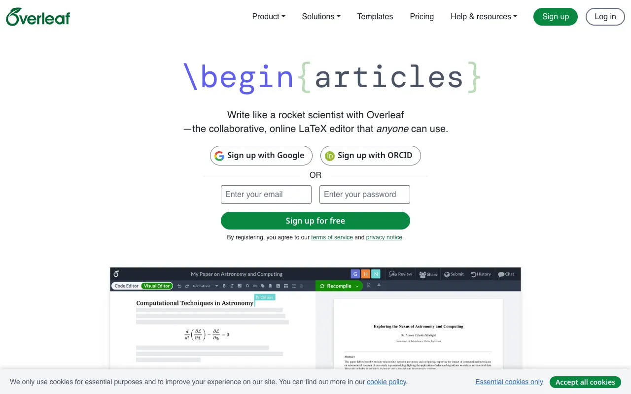 Image of Overleaf – The Premier Collaborative LaTeX Editor for AI Researchers