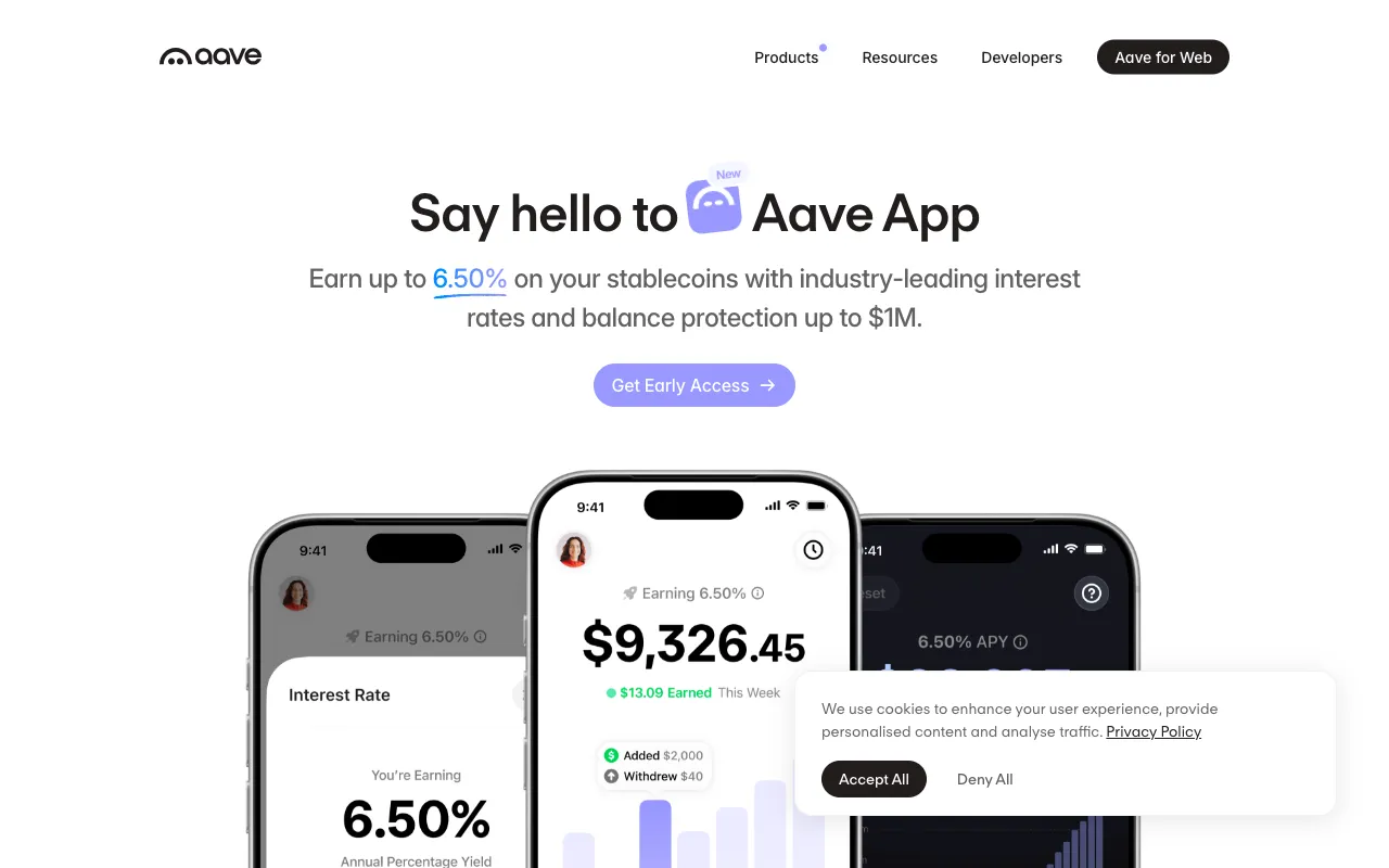 Image of AAVE – The Premier DeFi Lending Protocol for Blockchain Developers