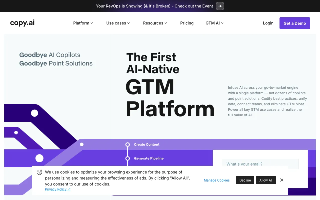 Image of Copy.ai – Il Miglior Generatore di Contenuti AI per i Team di Marketing