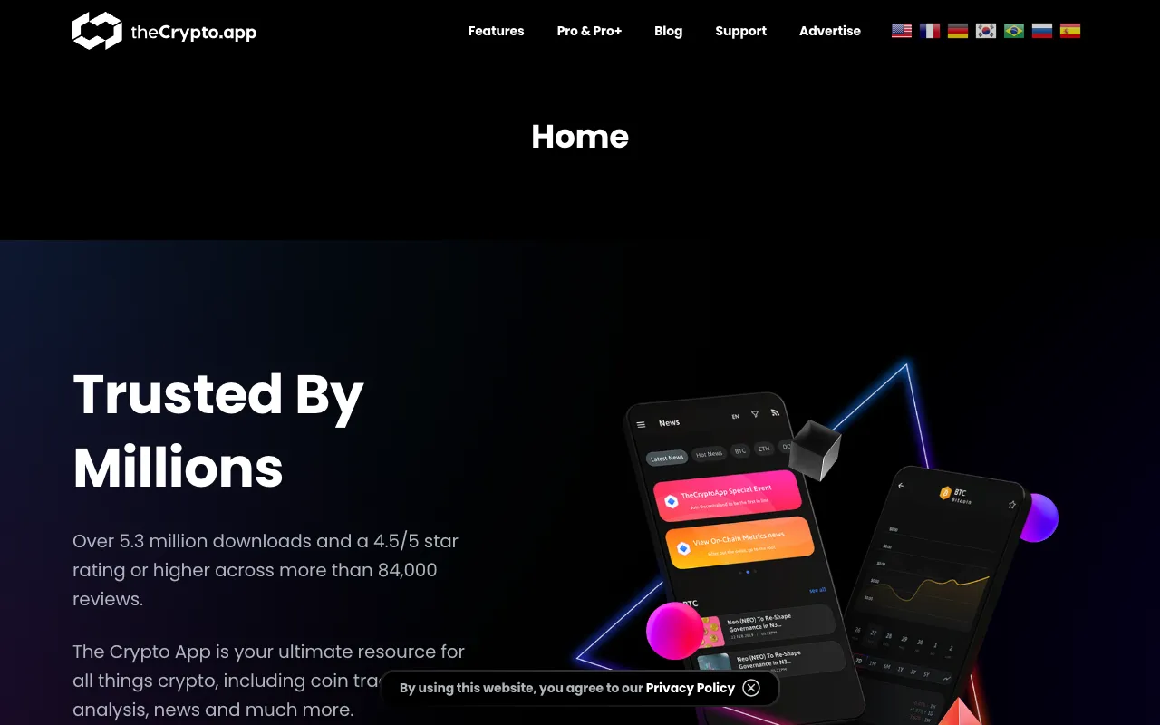Image of The Crypto App – Best All-in-One Mobile Tool for Crypto Traders