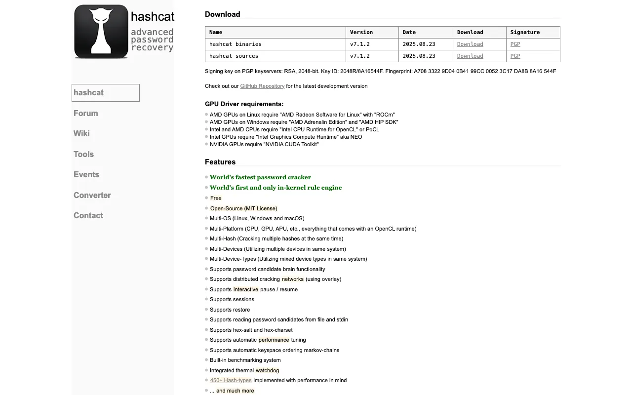 Image of Hashcat – World's Fastest Password Recovery for Cybersecurity