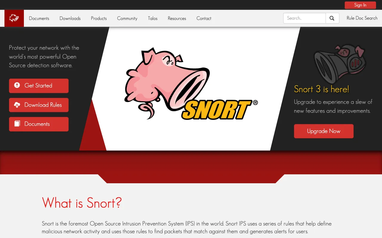 Image of Snort – The Industry-Standard Open Source NIDS/IPS for Cybersecurity