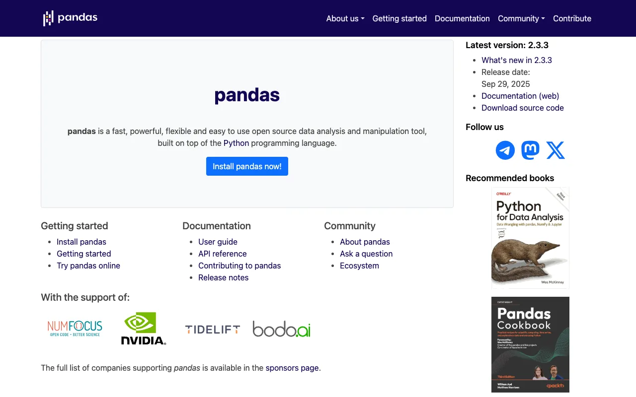Image of Pandas – The Essential Python Library for Data Science