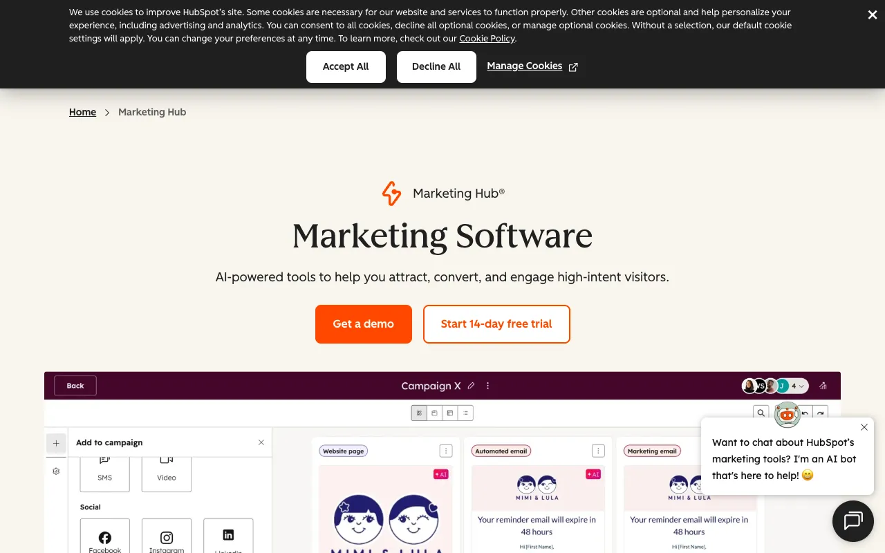 Image of HubSpot Marketing Hub – The #1 Inbound Marketing Platform for Digital Marketers