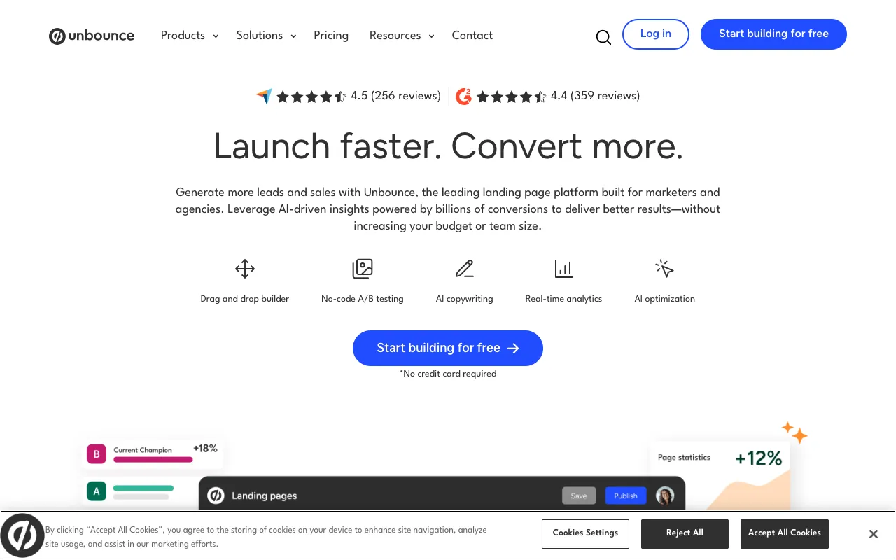 Image of Unbounce – The Best Landing Page Builder for Digital Marketers
