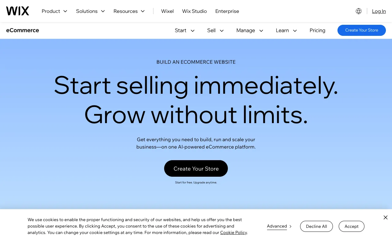 Image of Wix eCommerce – Best E-Commerce Website Builder for Sellers