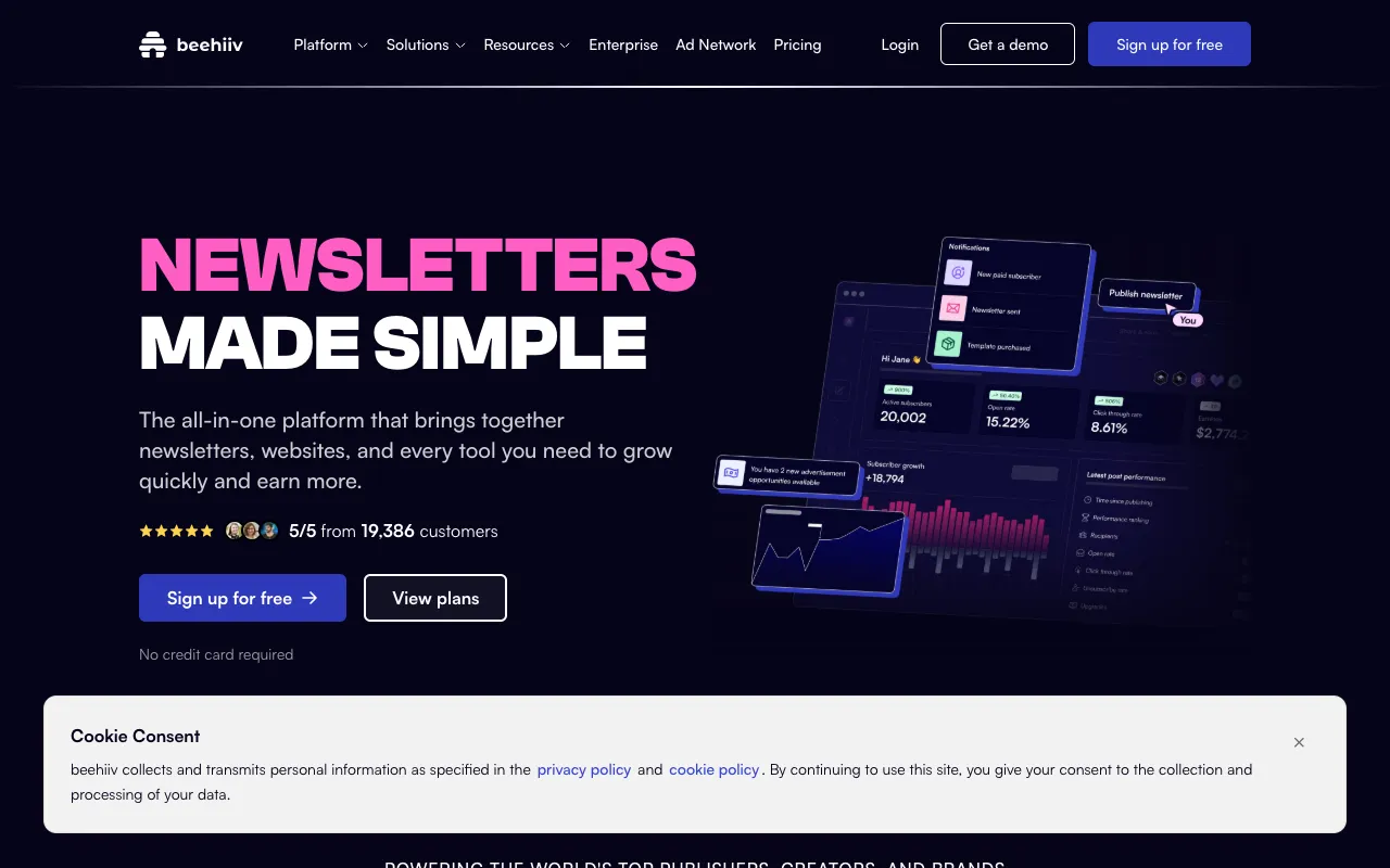 Image of Beehiiv – The Best Newsletter Platform for Email Marketers
