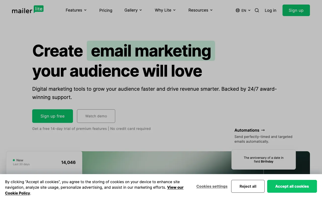 Image of MailerLite – Best Email Marketing Tool for Marketers