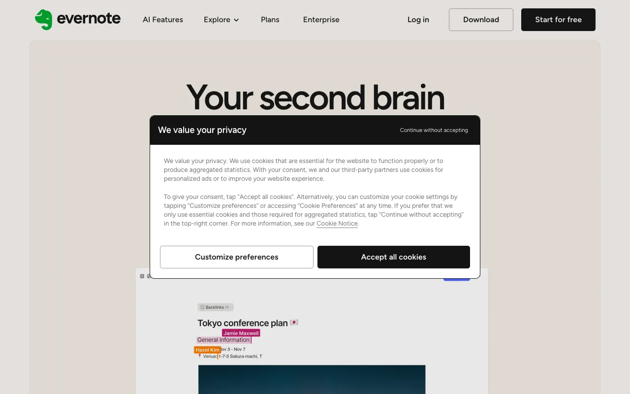 Image of Evernote – Best Note-Taking App for Freelance Writers