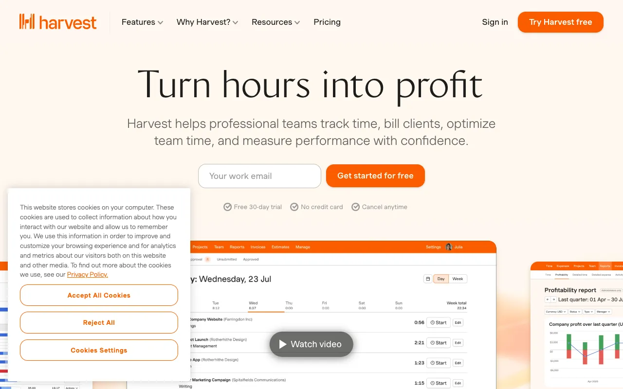 Image of Harvest – The Essential Time Tracking & Invoicing Tool for Freelance Writers