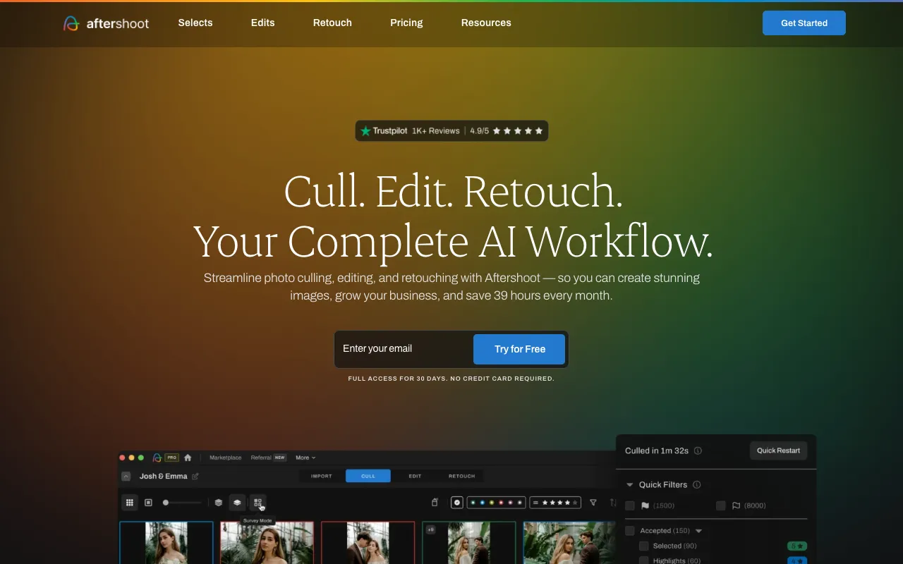 Image of Aftershoot – The Best AI Photo Culling & Editing Tool for Photographers