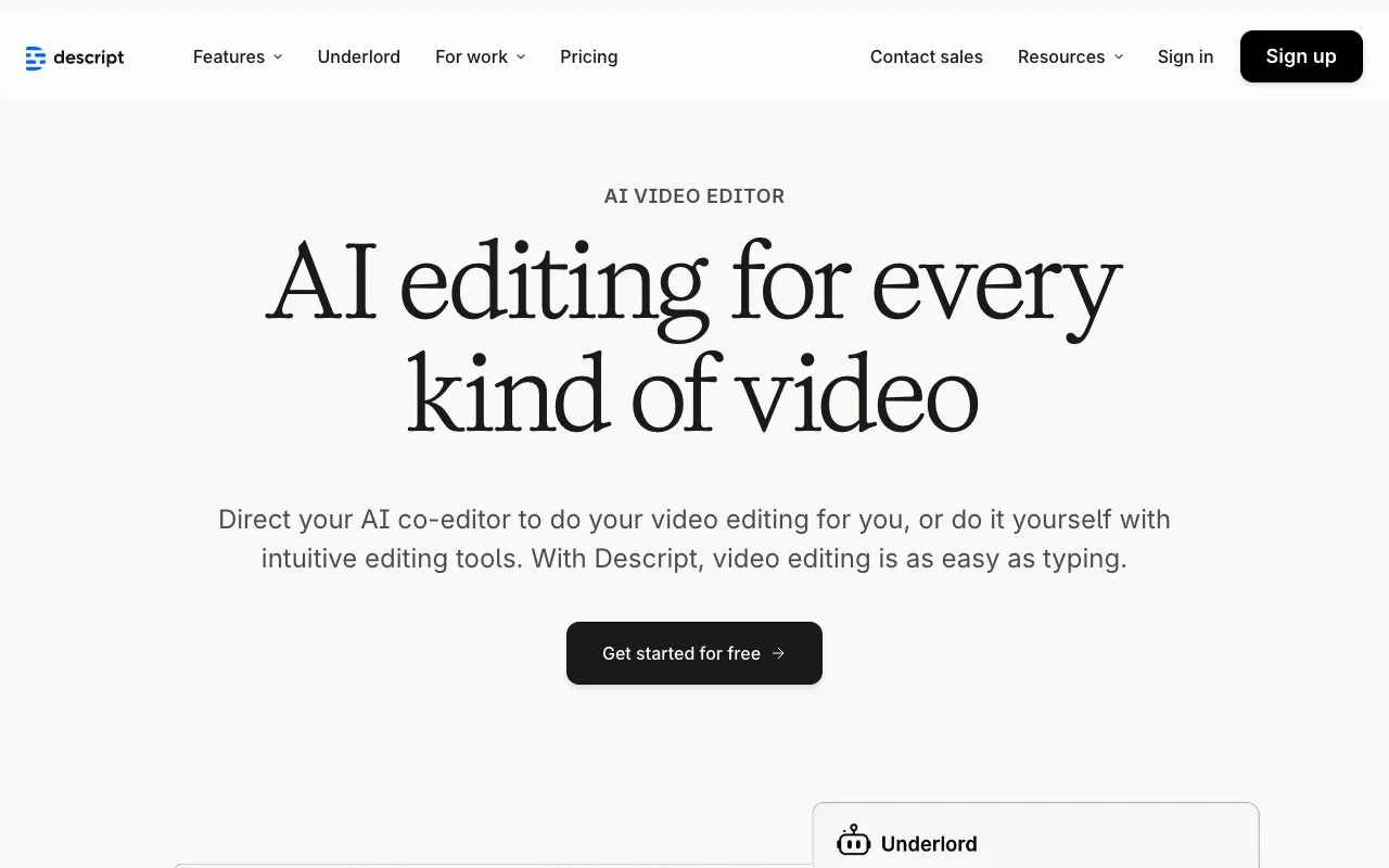 Image of Descript – The Best All-in-One Podcast Editor for Modern Creators