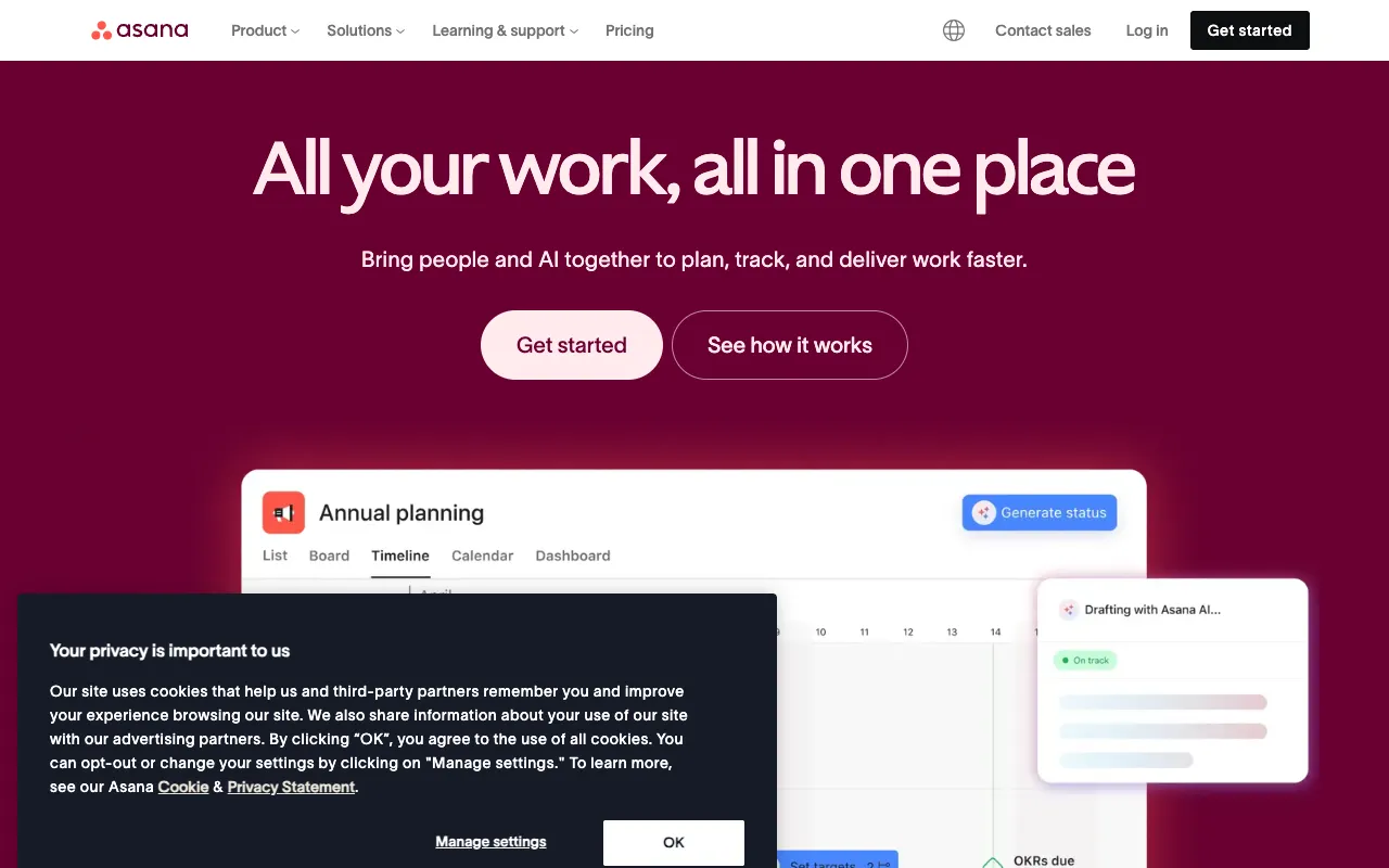 Image of Asana – Best Work Management Platform for Product Managers
