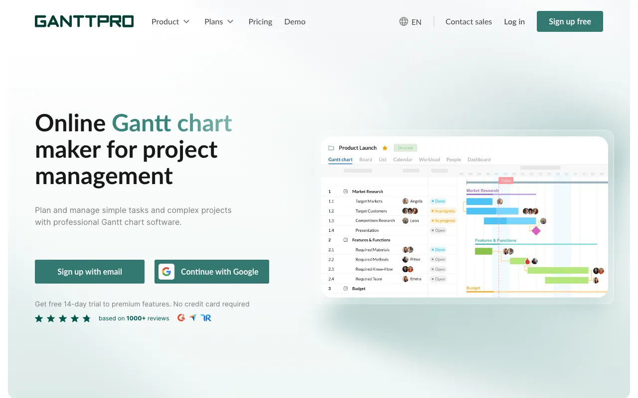 Image of GanttPRO – The Best Gantt Chart Software for Project Managers