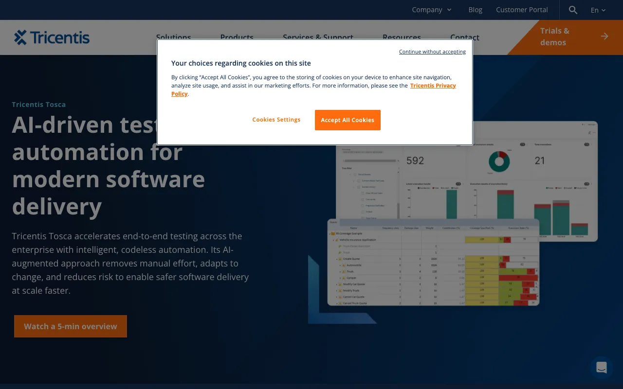 Image of Tricentis Tosca – Premier Model-Based Test Automation Suite