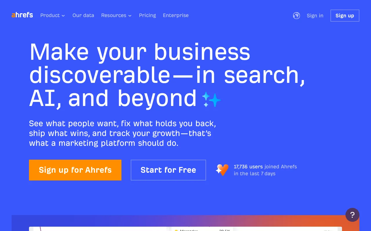 Image of Ahrefs – The Essential SEO Toolkit for Small Business Owners