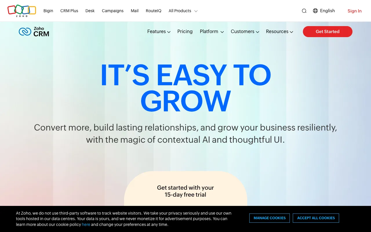 Image of Zoho CRM – أفضل حل متكامل لإدارة علاقات العملاء لأصحاب الأعمال الصغيرة