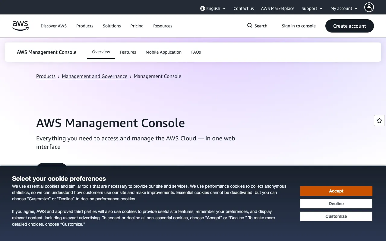 Image of AWS Management Console – The Essential Cloud Management Tool for Software Engineers