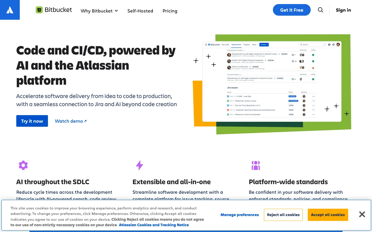 Image of Bitbucket – Best Git Repository for Software Engineers