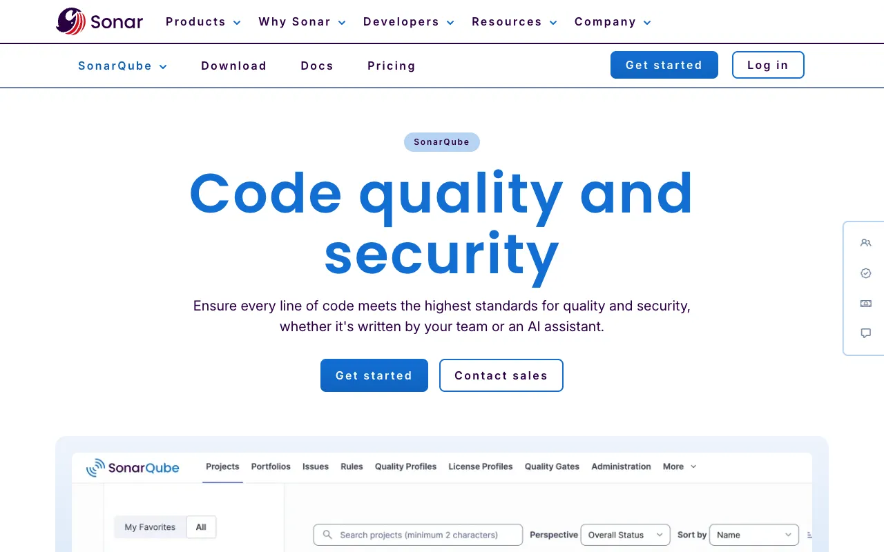 Image of SonarQube – The Best Code Quality & Security Platform for Software Engineers