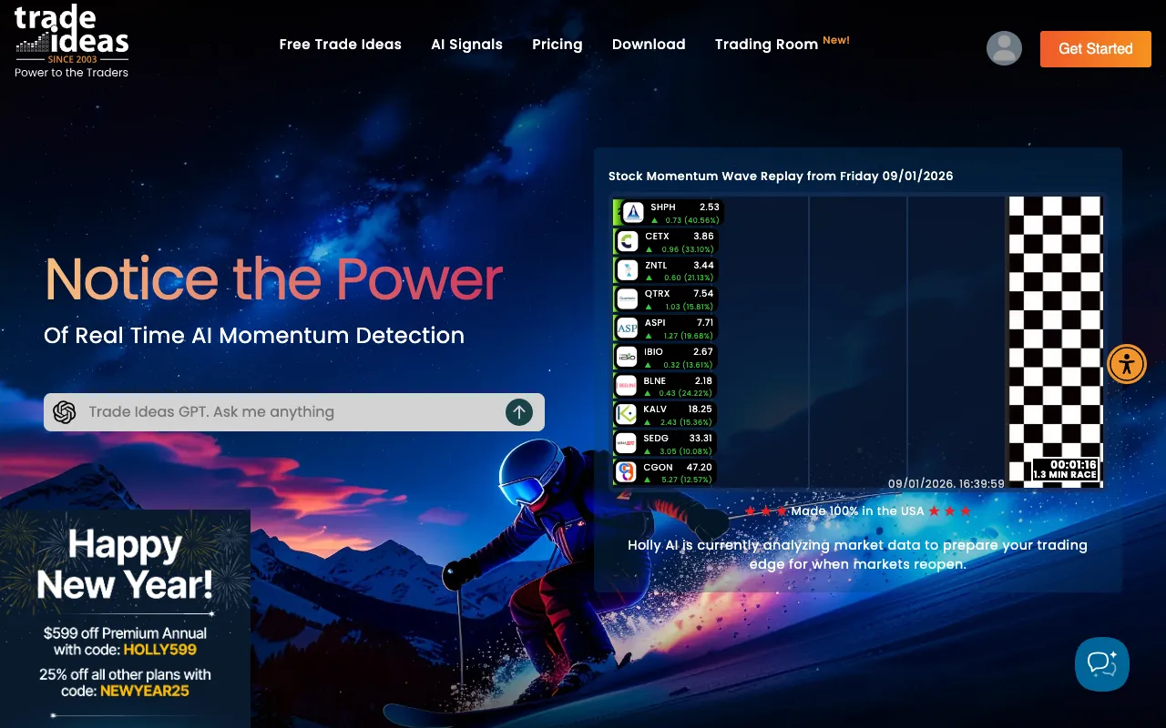 Image of Trade Ideas – The Premier AI Stock Scanner for Active Market Traders