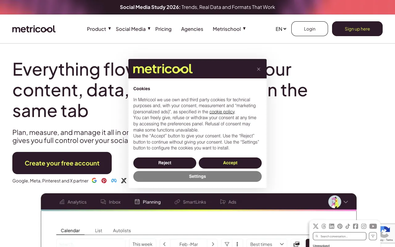 Image of Metricool – The Ultimate TikTok Management & Analytics Tool