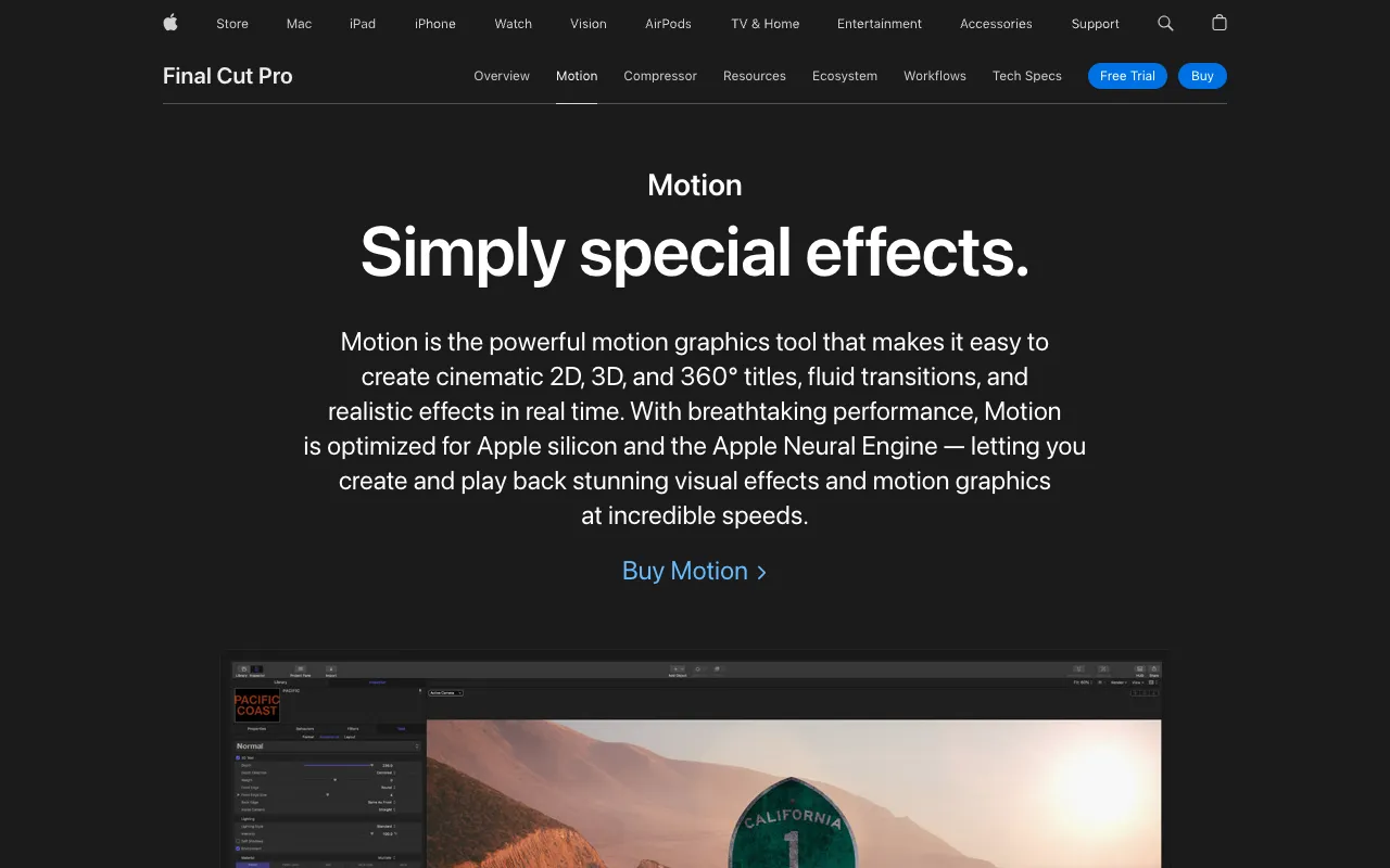 Image of Apple Motion – Best Motion Graphics Software for Video Editors