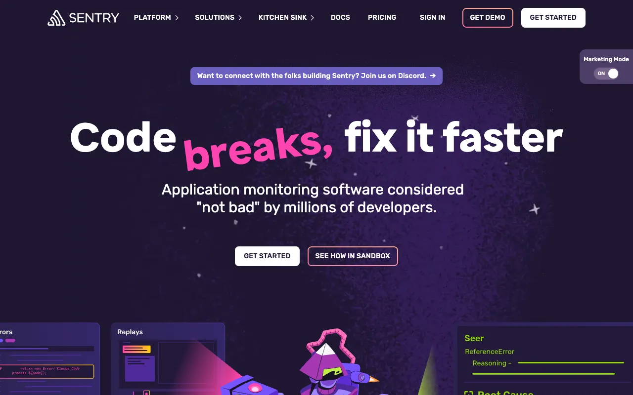 Image of Sentry – Best Error Tracking & Performance Monitoring for Web Developers