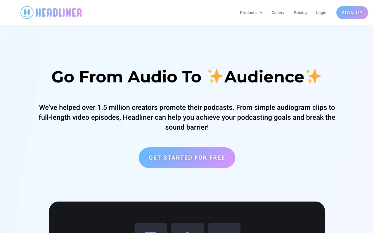 Image of Headliner – The Ultimate Audiogram & Video Promotion Tool for YouTubers